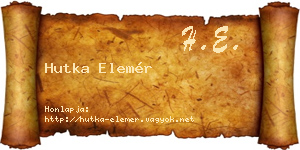 Hutka Elemér névjegykártya